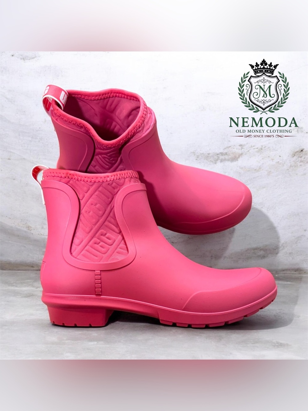 UGG Women's Hot Pink Ankle Rain Booties
